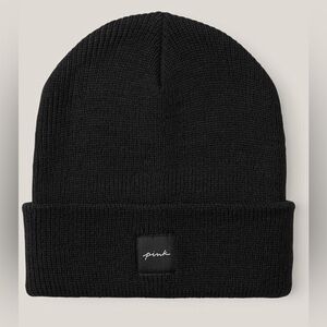 Victoria's Secret PINK Rib Beanie Hat in Black